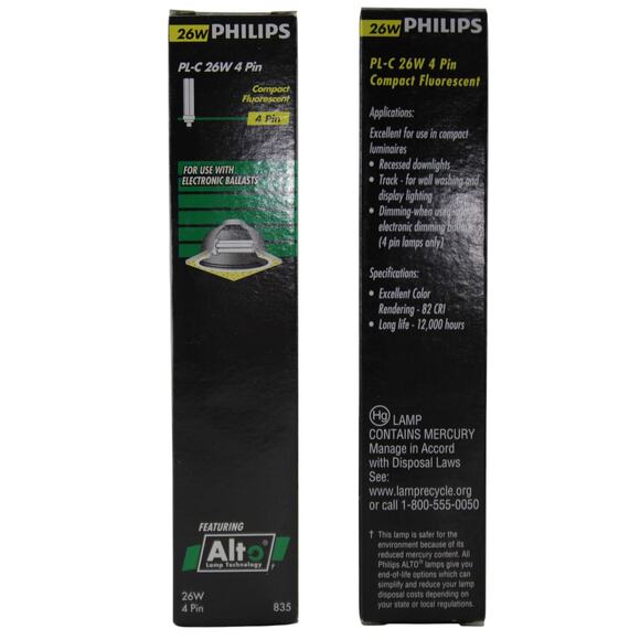 11 NEW Philips PL-C 26W/841/XEW/4P/ALTO 21W Compact 4Pin Fluorescent Lamp G24q-3 - Picture 3 of 8